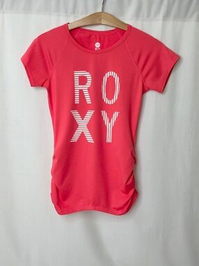 ROXY Women’s Short Sleeve Pink Rash Guard Swimsuit Top Size Small